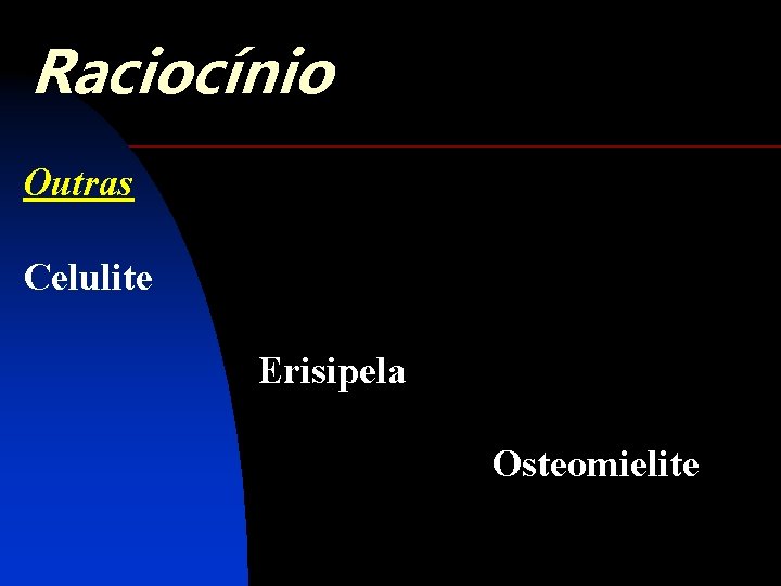 Raciocínio Outras Celulite Erisipela Osteomielite 