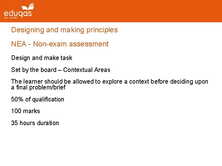 Designing and making principles NEA - Non-exam assessment Design and make task Set by Designing and making principles NEA - Non-exam assessment Design and make task Set by