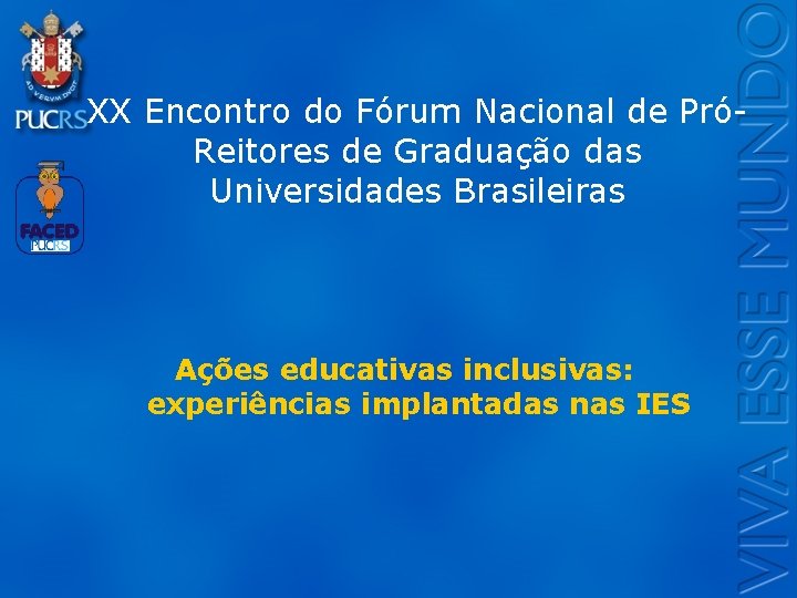 Logo do XX Encontro do Fórum Nacional de PróReitores de Graduação das Universidades Brasileiras