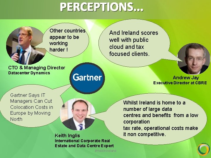 PERCEPTIONS. . . Other countries appear to be working harder ! And Ireland scores