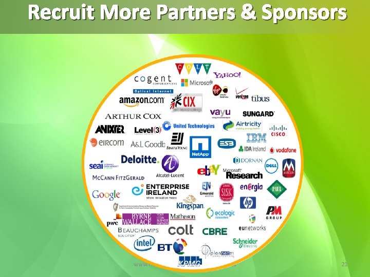 Recruit More Partners & Sponsors www. Hostin. Ireland. com @hostinireland 21 