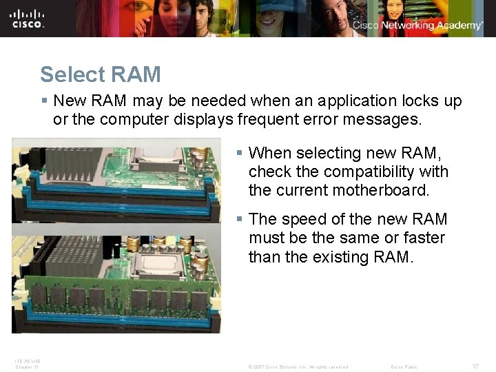 Select RAM § New RAM may be needed when an application locks up or