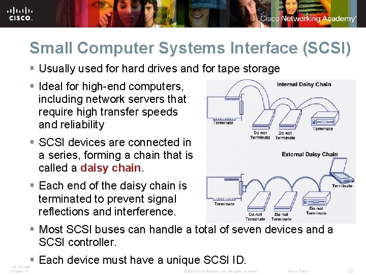 Small Computer Systems Interface (SCSI) § Usually used for hard drives and for tape
