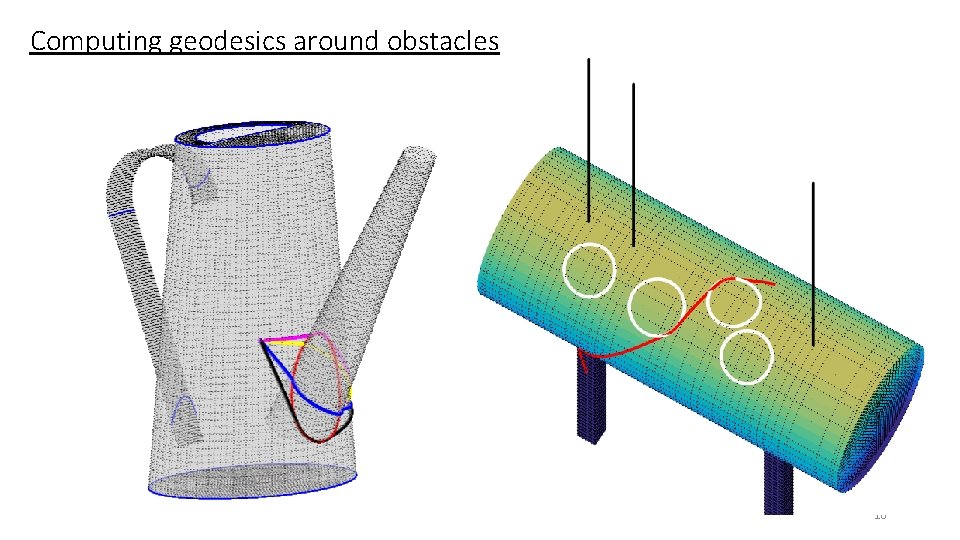 Computing geodesics around obstacles 10 