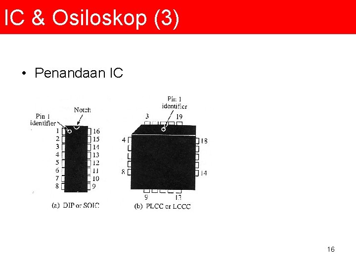 IC & Osiloskop (3) • Penandaan IC 16 