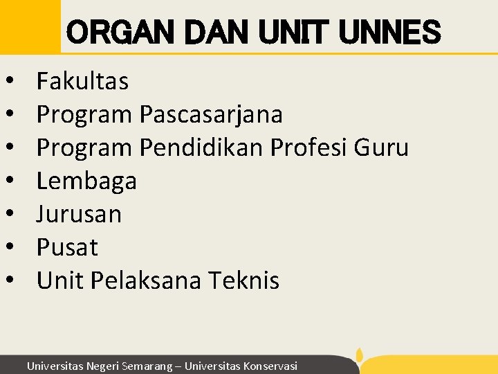 ORGAN DAN UNIT UNNES • • Fakultas Program Pascasarjana Program Pendidikan Profesi Guru Lembaga ORGAN DAN UNIT UNNES • • Fakultas Program Pascasarjana Program Pendidikan Profesi Guru Lembaga