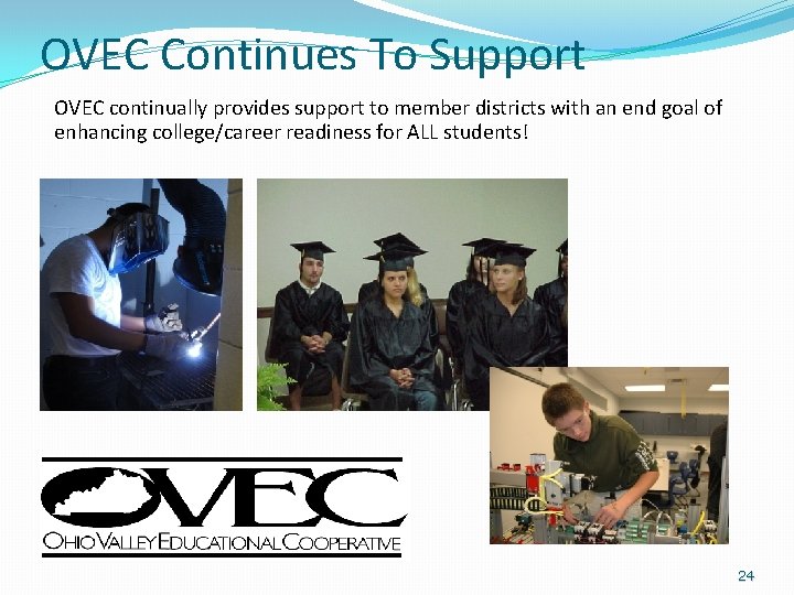 OVEC Continues To Support OVEC continually provides support to member districts with an end