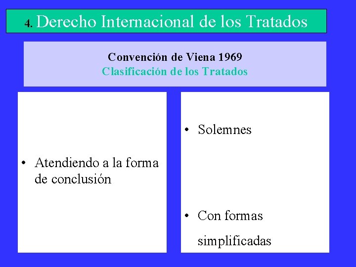 4. Derecho Internacional de los Tratados Convención de Viena 1969 Clasificación de los Tratados