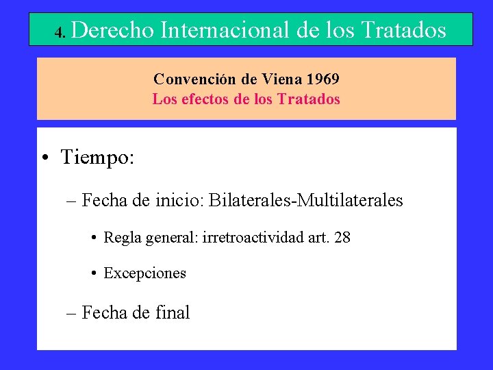 4. Derecho Internacional de los Tratados Convención de Viena 1969 Los efectos de los