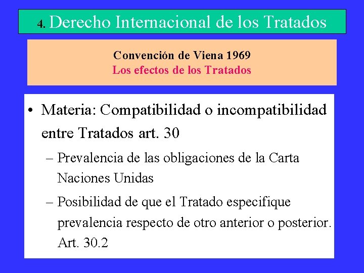 4. Derecho Internacional de los Tratados Convención de Viena 1969 Los efectos de los