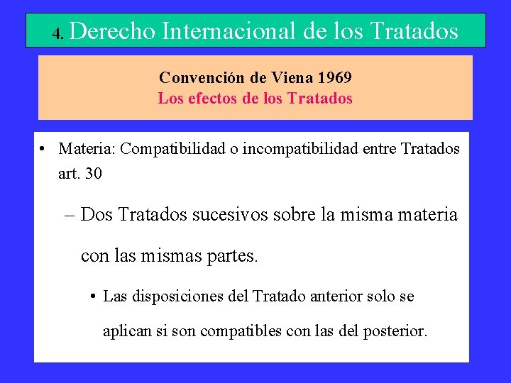 4. Derecho Internacional de los Tratados Convención de Viena 1969 Los efectos de los