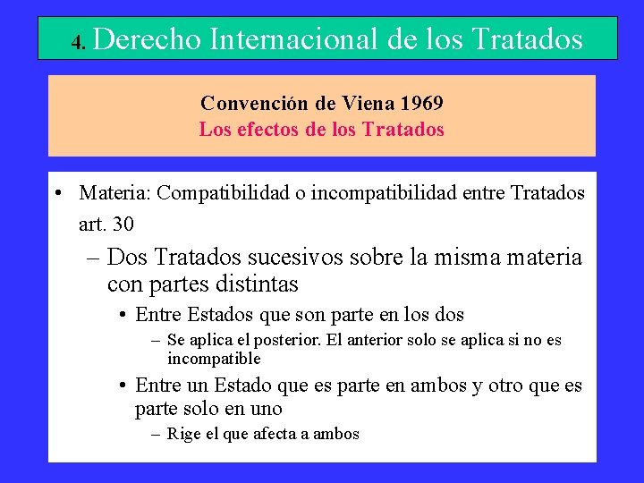 4. Derecho Internacional de los Tratados Convención de Viena 1969 Los efectos de los