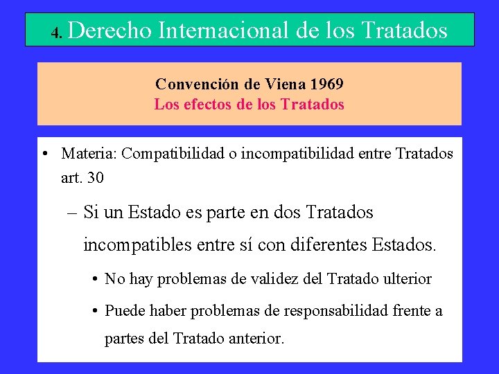4. Derecho Internacional de los Tratados Convención de Viena 1969 Los efectos de los