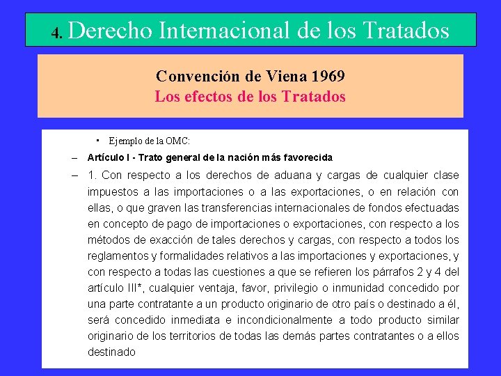 4. Derecho Internacional de los Tratados Convención de Viena 1969 Los efectos de los
