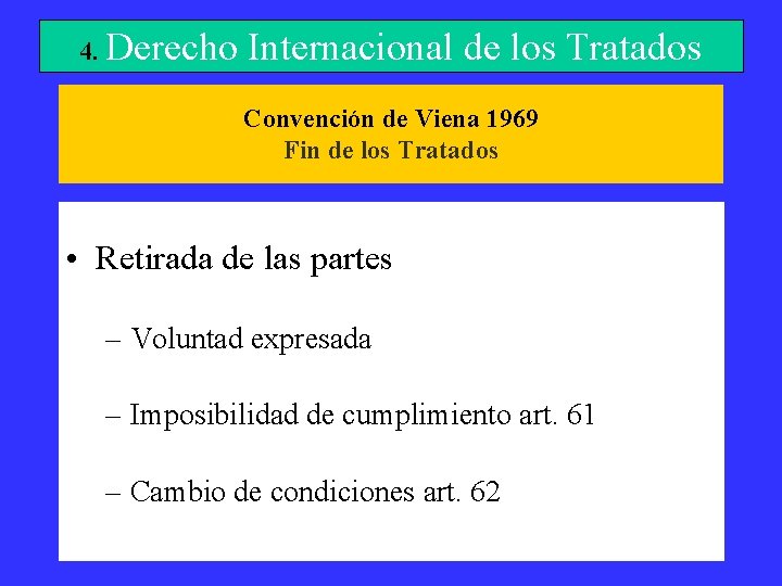 4. Derecho Internacional de los Tratados Convención de Viena 1969 Fin de los Tratados