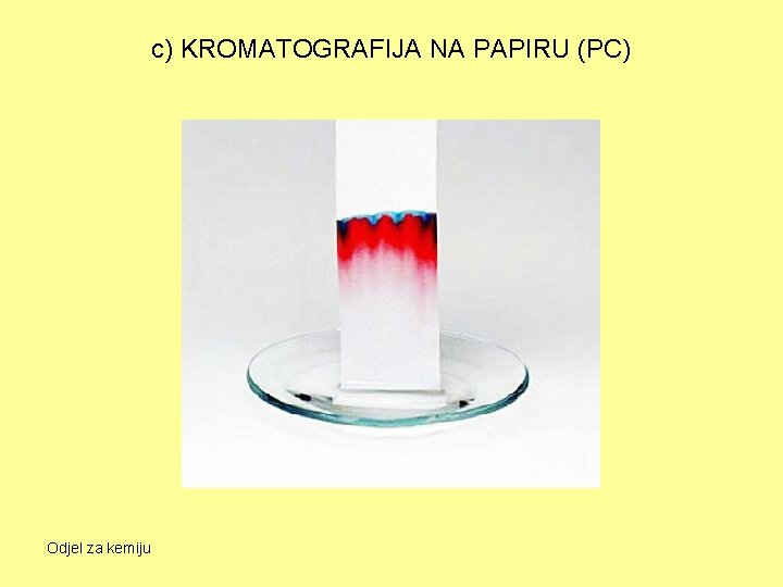 c) KROMATOGRAFIJA NA PAPIRU (PC) Odjel za kemiju 