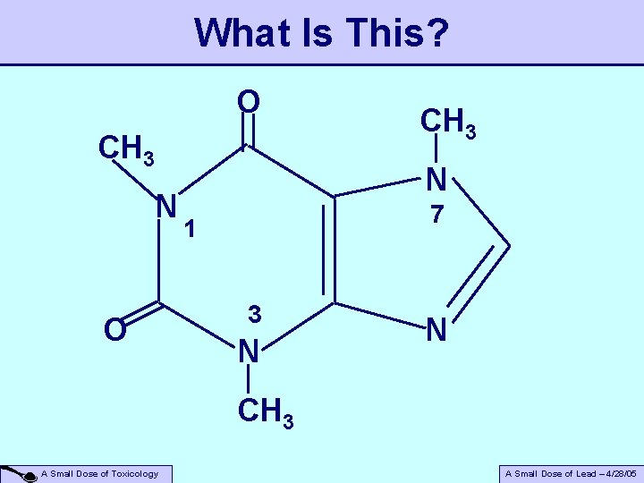 What Is This? O CH 3 N 7 1 3 N N CH 3