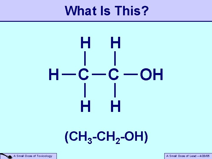 What Is This? H H H C C H H OH (CH 3 -CH