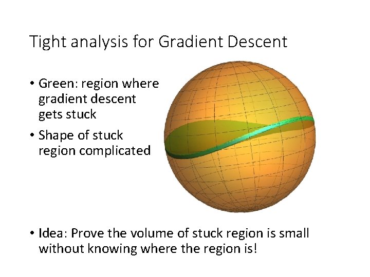 Tight analysis for Gradient Descent • Green: region where gradient descent gets stuck •