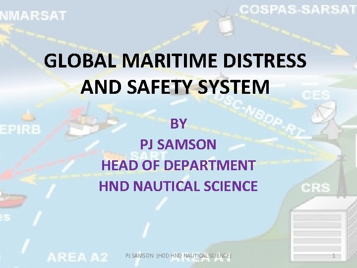GLOBAL MARITIME DISTRESS AND SAFETY SYSTEM BY PJ SAMSON HEAD OF DEPARTMENT HND NAUTICAL