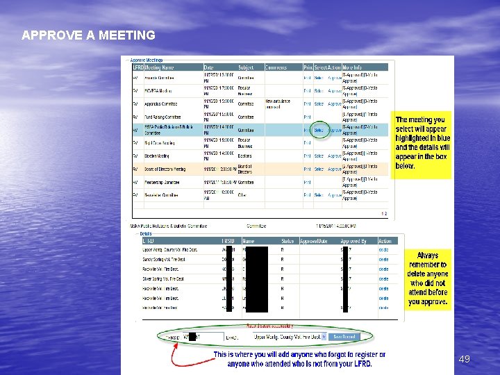 APPROVE A MEETING 49 