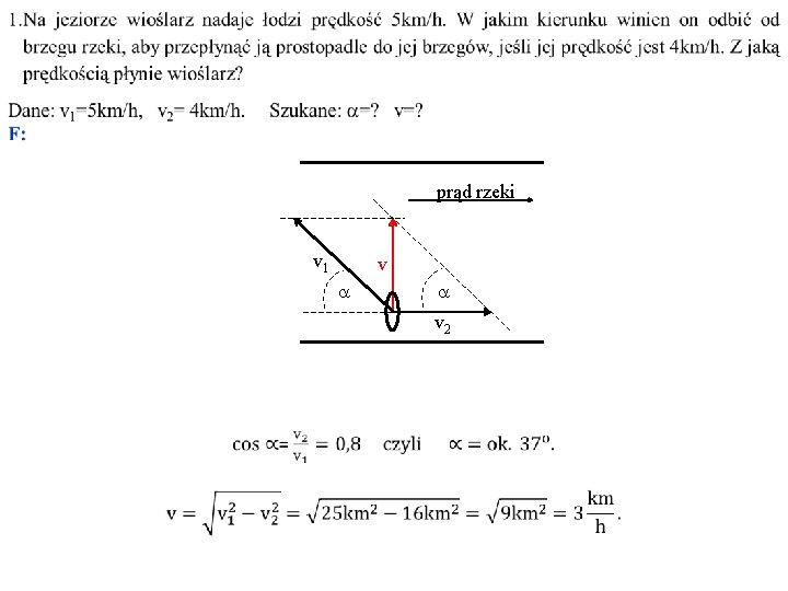  prąd rzeki v 1 v a a v 2 