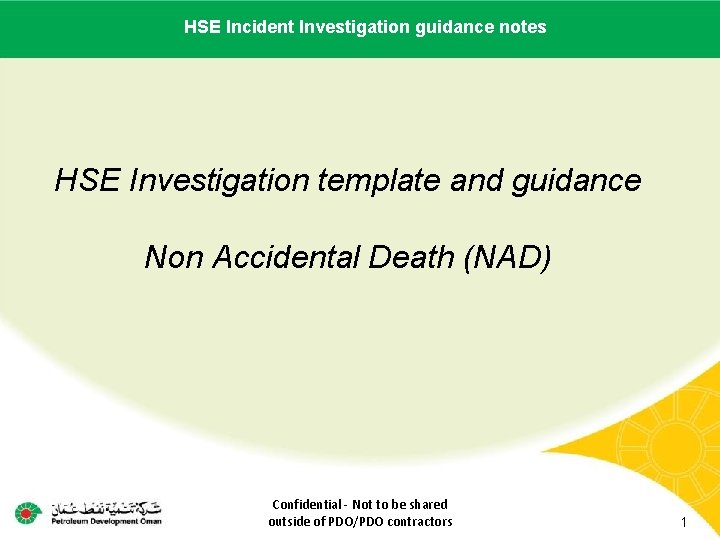 HSE name Incident Investigation Main contractor – LTI# - Date ofguidance incidentnotes HSE Investigation HSE name Incident Investigation Main contractor – LTI# - Date ofguidance incidentnotes HSE Investigation