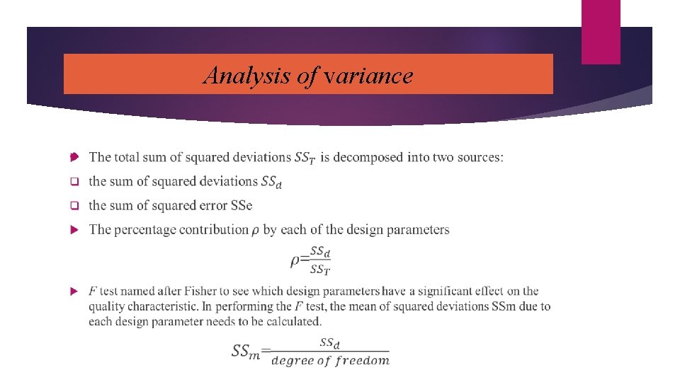 Analysis of variance 