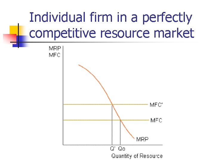 Individual firm in a perfectly competitive resource market 