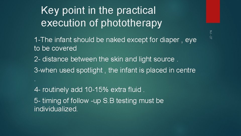Key point in the practical execution of phototherapy 2 - distance between the skin