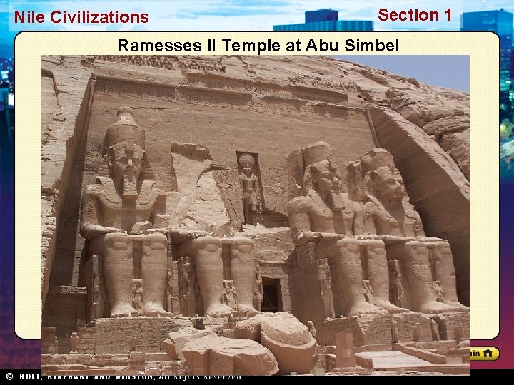 Nile Civilizations Section 1 Ramesses II Temple at Abu Simbel Nile Civilizations Section 1 Ramesses II Temple at Abu Simbel