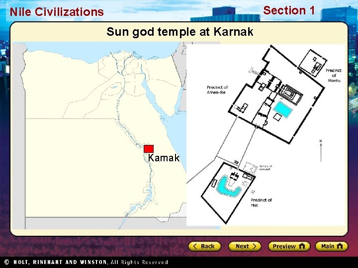 Section 1 Nile Civilizations Sun god temple at Karnak Section 1 Nile Civilizations Sun god temple at Karnak