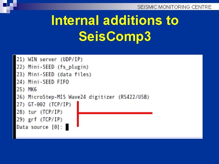 SEISMIC MONITORING CENTRE Internal additions to Seis. Comp 3 