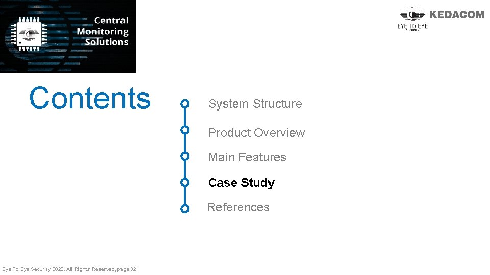 Contents System Structure Product Overview Main Features Case Study References Eye To Eye Security