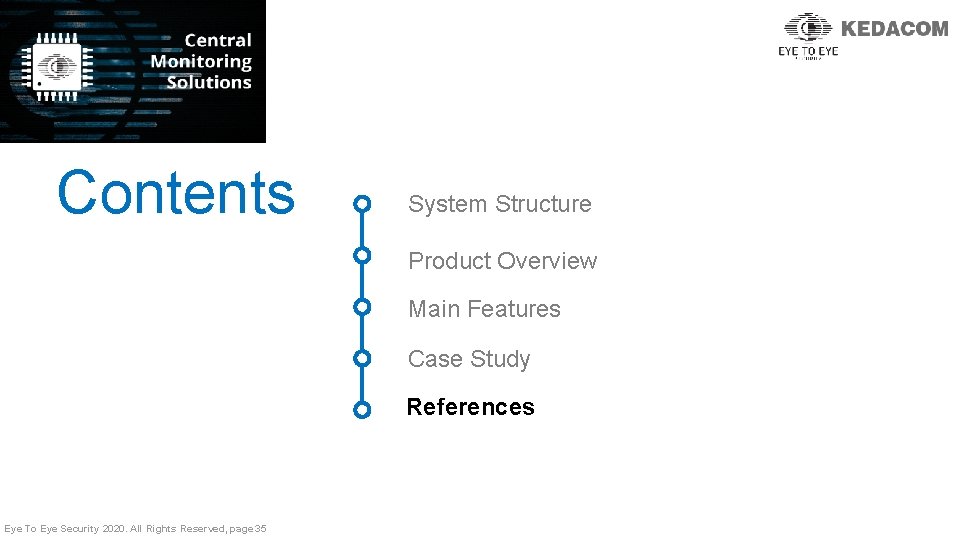 Contents System Structure Product Overview Main Features Case Study References Eye To Eye Security