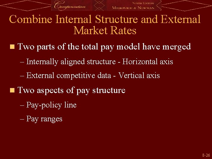 Combine Internal Structure and External Market Rates n Two parts of the total pay