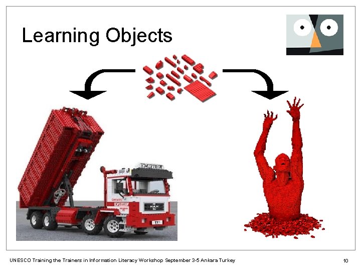 Learning Objects UNESCO Training the Trainers in Information Literacy Workshop September 3 -5 Ankara