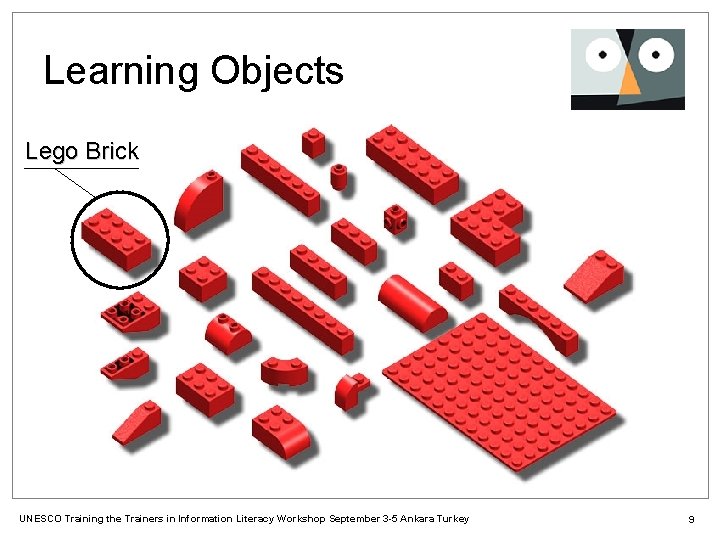 Learning Objects Lego Brick UNESCO Training the Trainers in Information Literacy Workshop September 3