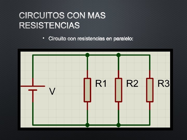 CIRCUITOS CON MÁS RESISTENCIAS • CIRCUITO CON RESISTENCIAS EN PARALELO: CIRCUITOS CON MÁS RESISTENCIAS • CIRCUITO CON RESISTENCIAS EN PARALELO: