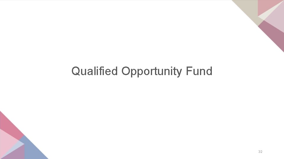 Qualified Opportunity Fund 32 