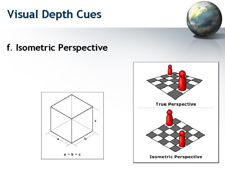 Visual Depth Cues f. Isometric Perspective 