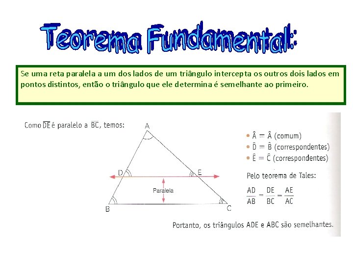 Se uma reta paralela a um dos lados de um triângulo intercepta os outros