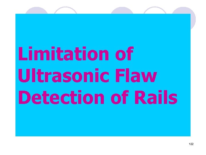 Limitation of Ultrasonic Flaw Detection of Rails 122 