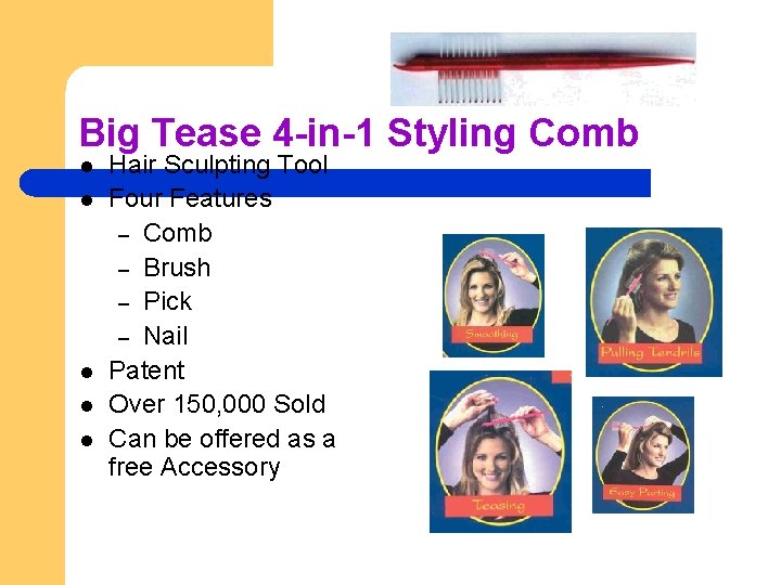 Big Tease 4 -in-1 Styling Comb l l l Hair Sculpting Tool Four Features