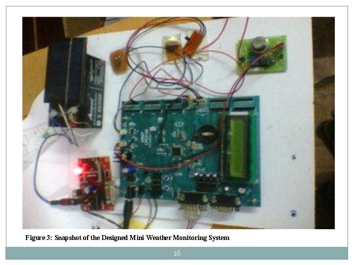 Figure 3: Snapshot of the Designed Mini Weather Monitoring System 16 Figure 3: Snapshot of the Designed Mini Weather Monitoring System 16