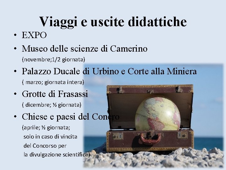 Viaggi e uscite didattiche • EXPO • Museo delle scienze di Camerino (novembre; 1/2