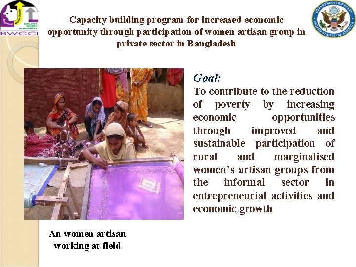 Capacity building program for increased economic opportunity through participation of women artisan group in