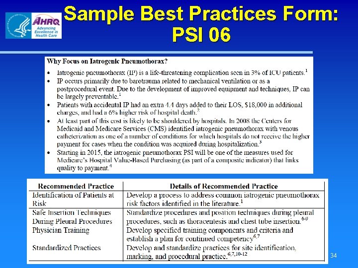 Sample Best Practices Form: PSI 06 34 