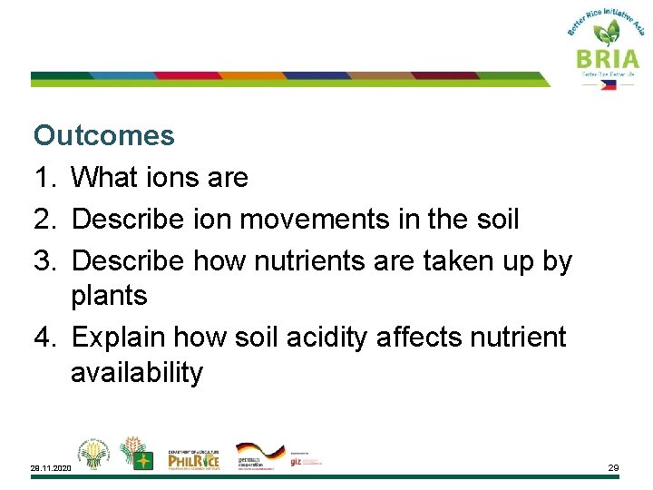 Outcomes 1. What ions are 2. Describe ion movements in the soil 3. Describe