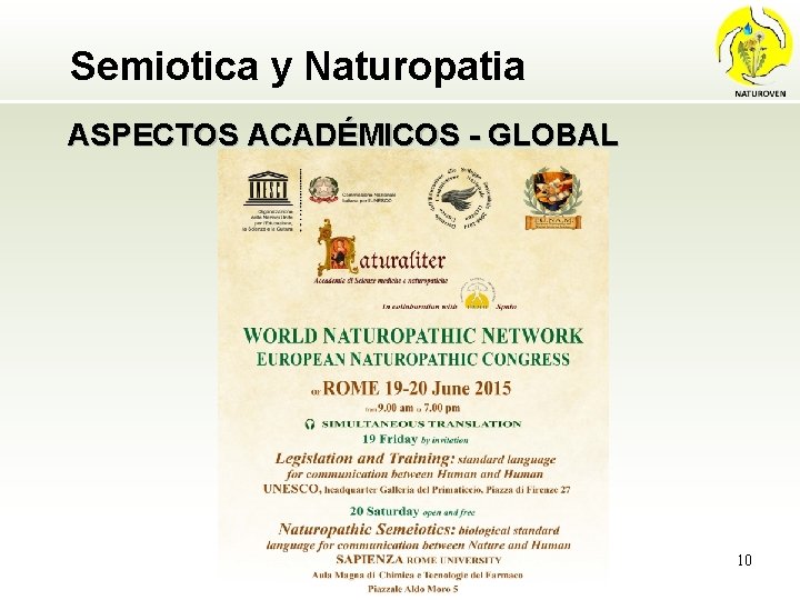 Semiotica y Naturopatia ASPECTOS ACADÉMICOS - GLOBAL 10 